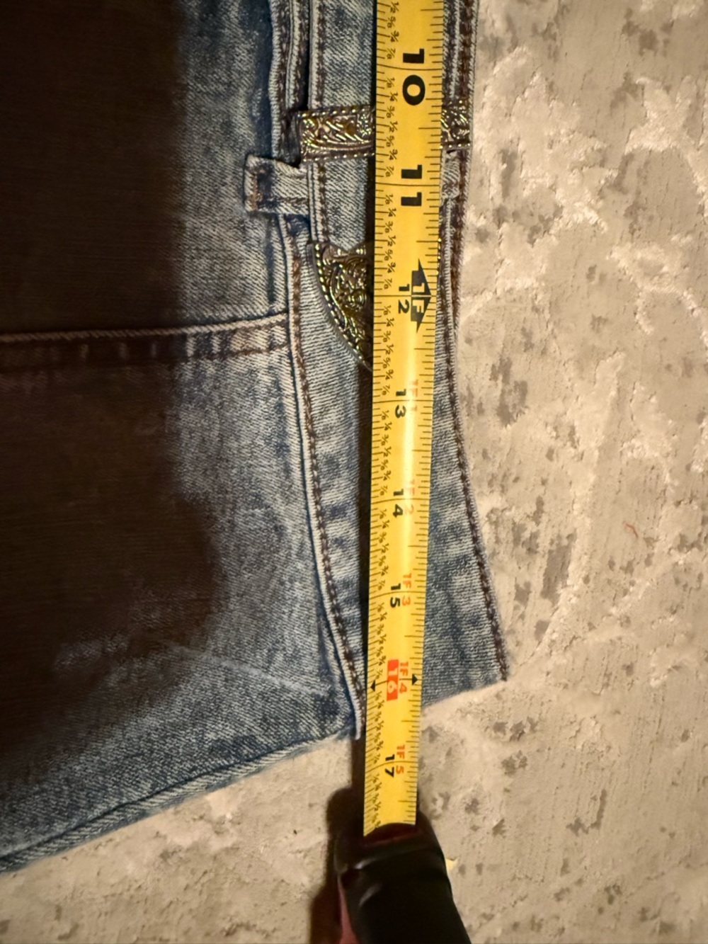 High-Rise Blue Denim Midi Skirt with Belt - Picture 4 of 9